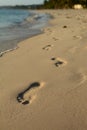 Footprints on the sand. White Beach. Boracay Island. Western Visayas. Philippines