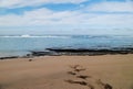 Footprints in Sandy Beach Tropical Island Royalty Free Stock Photo