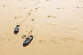 Footprints and Shoes Royalty Free Stock Photo