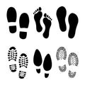 Footprints and shoes Royalty Free Stock Photo