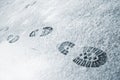 Footprints in snow Royalty Free Stock Photo