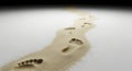 Footprints in Soft Sand Leading Towards Horizon Royalty Free Stock Photo