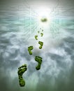 footprints symbolizing environmental protection Royalty Free Stock Photo