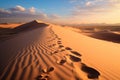 Footprints tell tales natures imprints on a tranquil sand dune Royalty Free Stock Photo