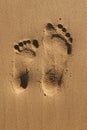 Footprints of two Royalty Free Stock Photo