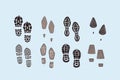 Footprints and various soles concept