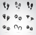 Footprints vector icon set.