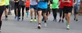 footrace with people on the road Royalty Free Stock Photo