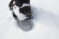 Footstep in snow Royalty Free Stock Photo