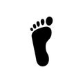 Footstep icon or footprint silhouette