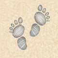 Footstep on sand