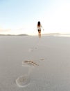 Footstep sand beach Royalty Free Stock Photo