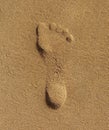 Footstep on sand Royalty Free Stock Photo