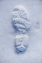 Footstep in the snow Royalty Free Stock Photo