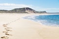 Footsteps at the beach of Peterborough at the Great Ocean Road, Victoria, Australia