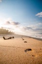 Footsteps on the beach by Tayrona in Colombia Royalty Free Stock Photo