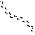 Footsteps footprint trekking route. Follow foot steps track human trail, Walker path print