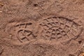 Footsteps on ground - pattern people marks Royalty Free Stock Photo