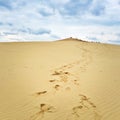 Footsteps leading to the top of Dune du Pilat, France