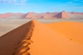 Footsteps sand dune, Sossusvlei, Namibia Royalty Free Stock Photo