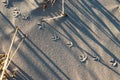Footsteps in sand on the seaside Royalty Free Stock Photo