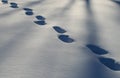 Footsteps in the snow Royalty Free Stock Photo