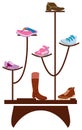 Footwear display Royalty Free Stock Photo