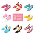 Collection Of Different Women`s Shoes Pair