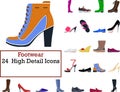 Footwear Icon Set Royalty Free Stock Photo