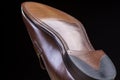 Footwear Ideas. Downward Side of Penny Loafer Natural Leather Sole.