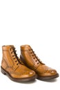 Footwear Ideas. Premium Tanned Brogue Derby Boots Made of Calf Leather