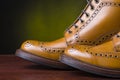 Pair of premium tanned brogue derby boots