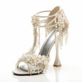 footwear with soft base material of white satin