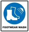 Footwear wash sign. Vector illustration