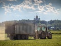 Forage harvesting in the fields. Royalty Free Stock Photo