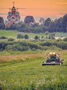 Forage harvesting in the fields. Royalty Free Stock Photo