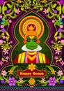 Foral background with Kathakali dancer showing Incredible India Royalty Free Stock Photo