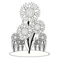 Foral sunflower nature cartoon