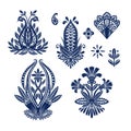 Foral textile stampes isolated. Vector.