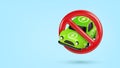 Forbid electric cars. Prohibition eco cars 3d vector illustration. Forbidden road sign for alternative fuel power