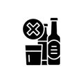 Forbidden alcohol drinks line icon. Isolated vector element.