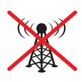 forbidden antenna tower communication signal Royalty Free Stock Photo