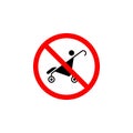 Forbidden baby carriage icon can be used for web, logo, mobile app, UI UX