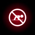 Forbidden baby icon in red neon style. Can be used for web, logo, mobile app, UI, UX