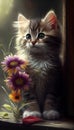 The Forbidden Beauty of Flowers: A Kitten\'s Perspective