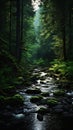 Forbidden Beauty: A View of the Stream Running through the Mossy