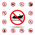 Forbidden boat icon. set can be used for web, logo, mobile app, UI, UX