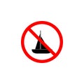 Forbidden boat icon on white background can be used for web, logo, mobile app, UI UX