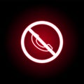 Forbidden call, phone icon in red neon style. can be used for web, logo, mobile app, UI, UX