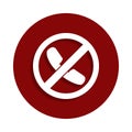 Forbidden call, prohibited sign icon in badge style. One of Decline collection icon can be used for UI, UX